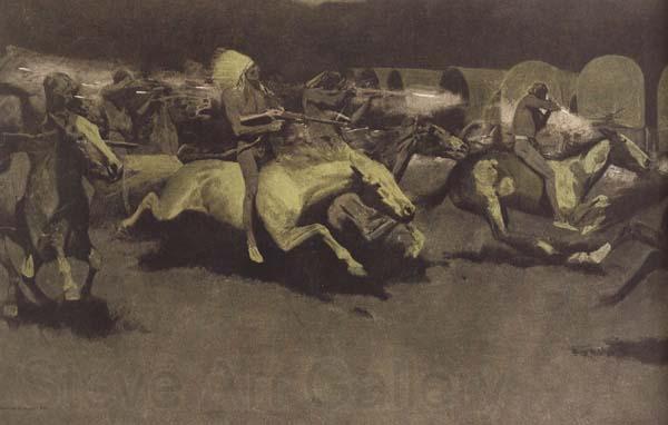 Frederic Remington A Night Attack on a Government Wagon Train (mk43) Germany oil painting art